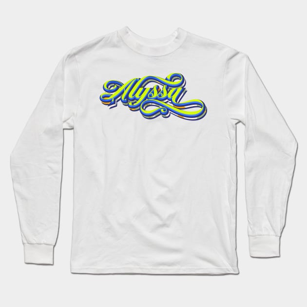 Alyssa | The Name Alyssa | Floral Typography Long Sleeve T-Shirt by Leo Stride